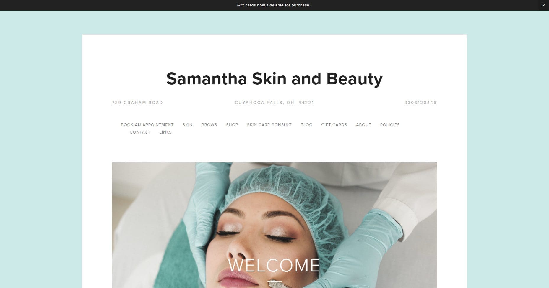 stow cuyahoga falls skincare esthetician website before redesign by ckreative web design