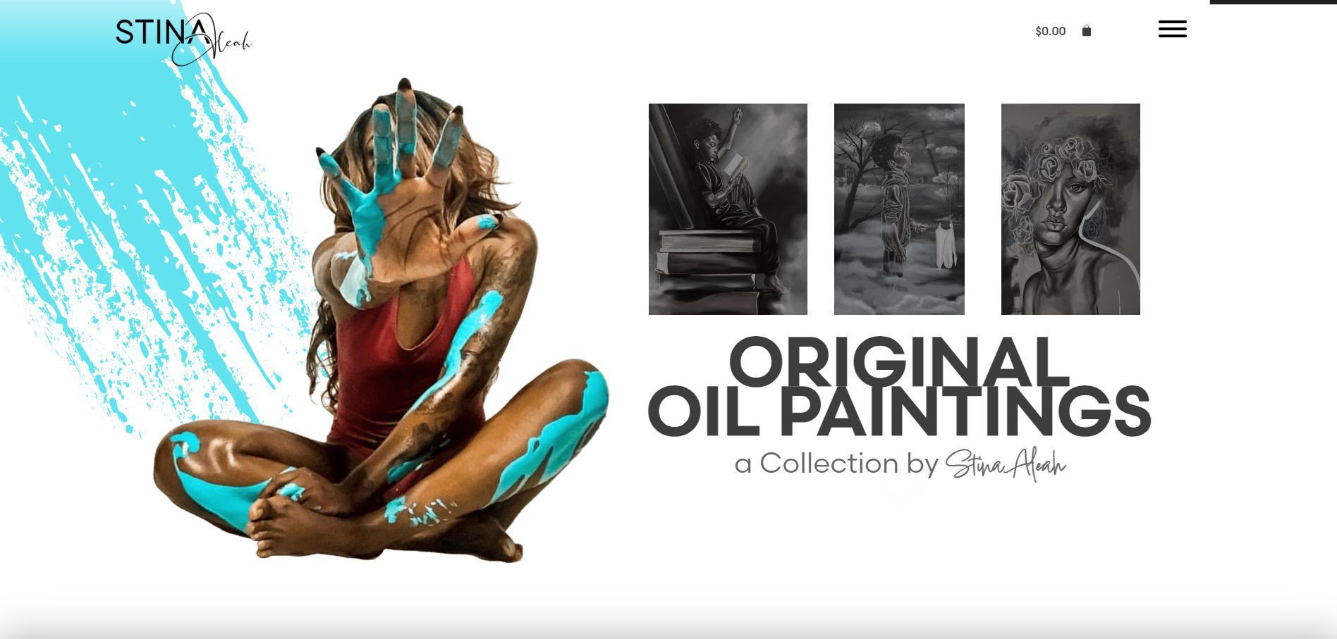 screenshot of artist entrepreneur website by CKreative Web Design