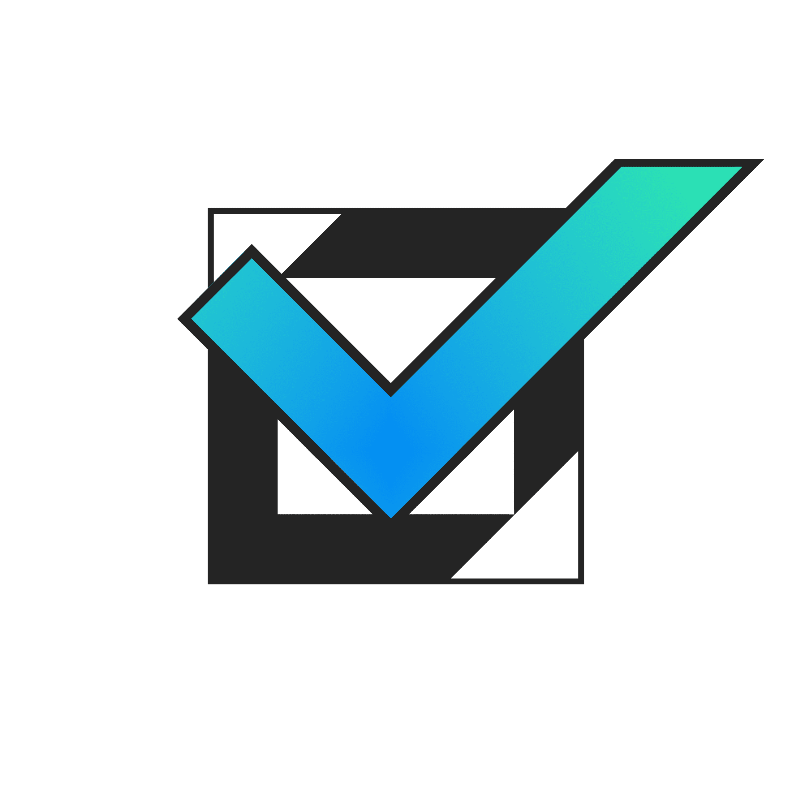 custom black checkbox icon with green blue gradient check mark